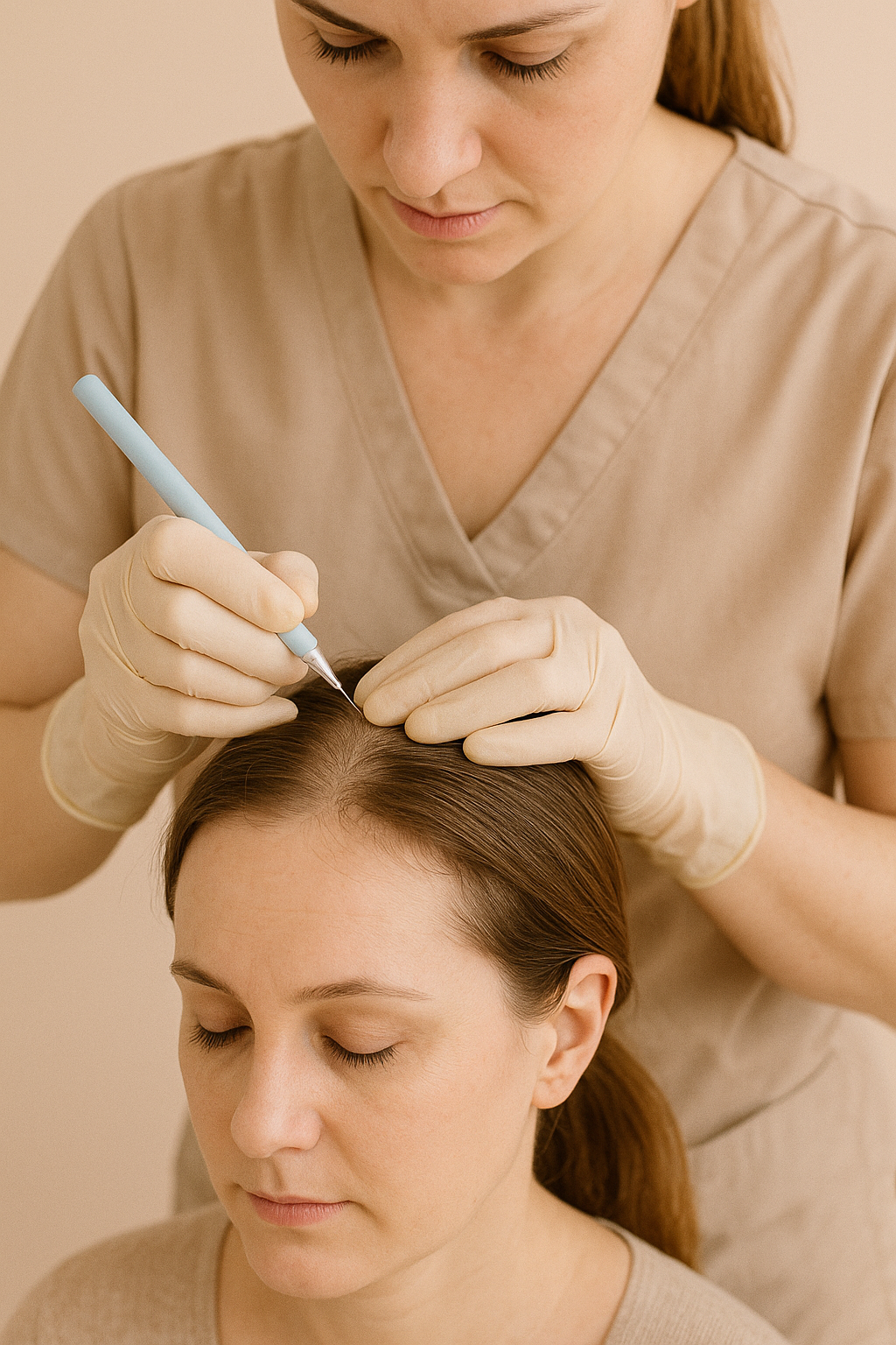 Diffüz seyrelme - saç ayrımı boyunca incelme